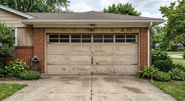 old-faded-wooden-garage-door-repair